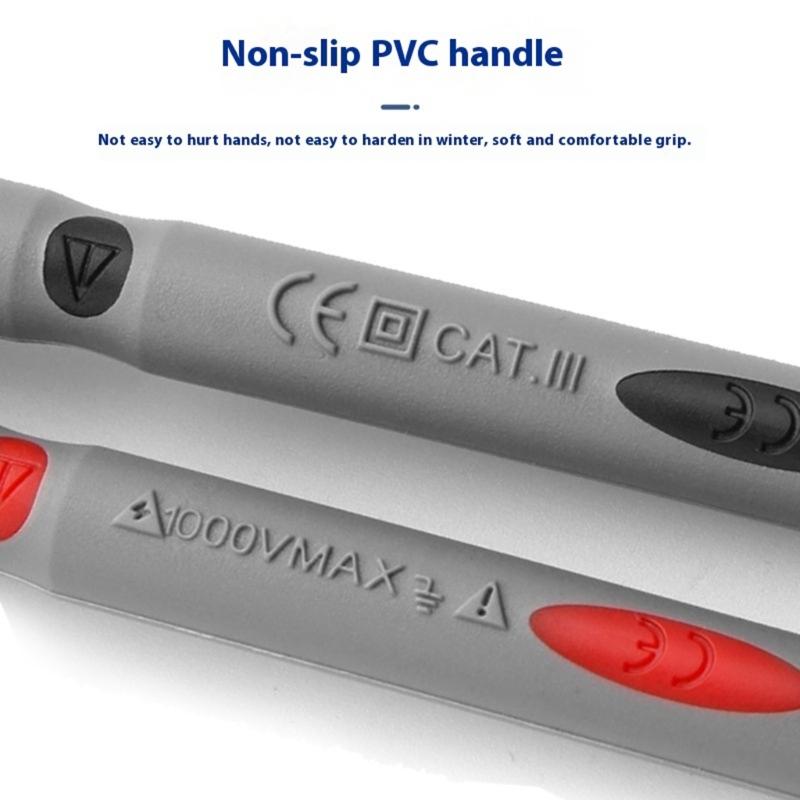 Heavy Duty Test Probes with Comfortable Rubber Coating Heat Resistant Design Test Leads for Multimeters & Clamps Meter