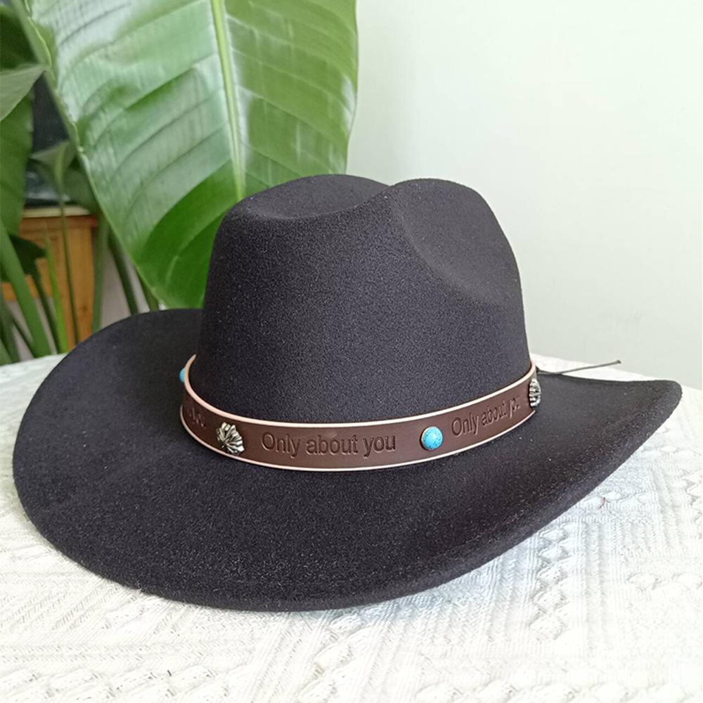 Western cowboy double concave cowboy hat cowboy Las Vegas Nashville party hat wide brim riding hat cowboy hat M56-58CM