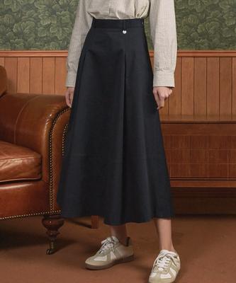 Micene Urbanity Pintuck Maxi Skirt Navy