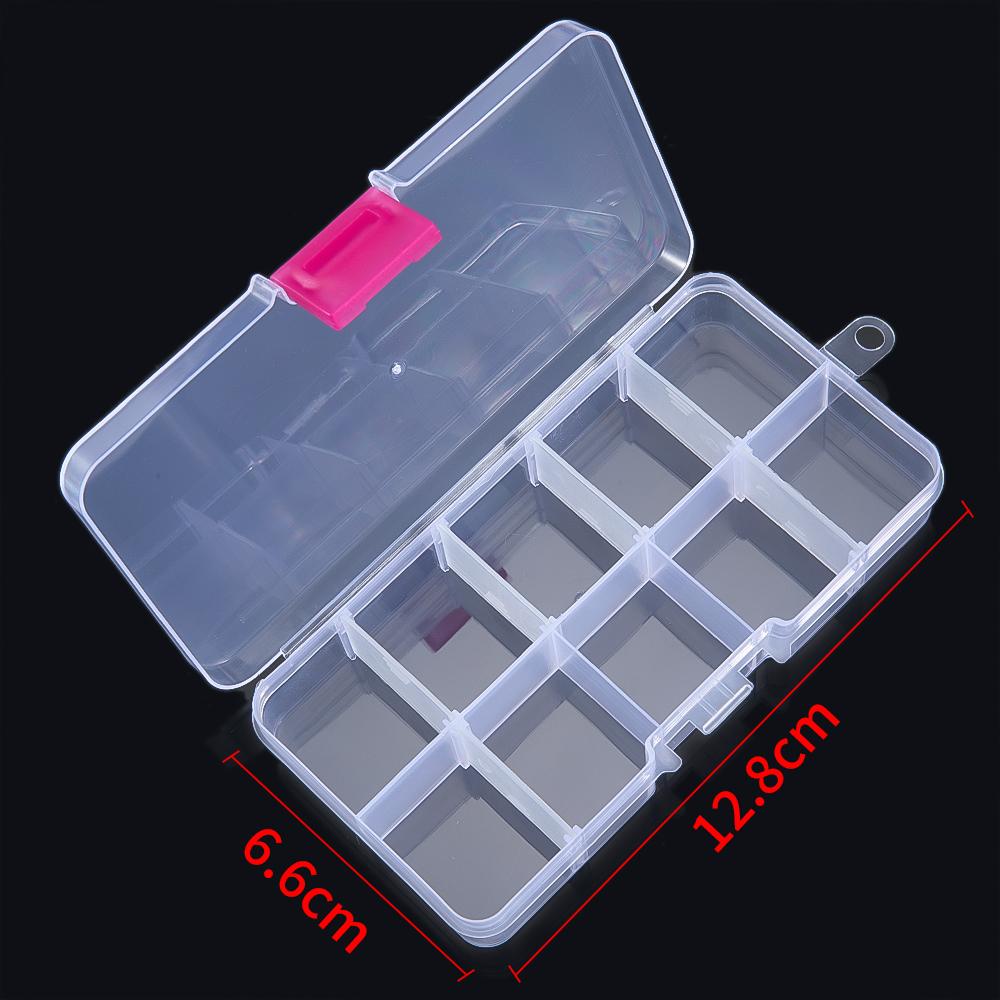 8/10 Grids Transparent Plastic Storage Jewelry Box Compartment Adjustable Portable Storage Box for Bead Earrings Jewelry Storage