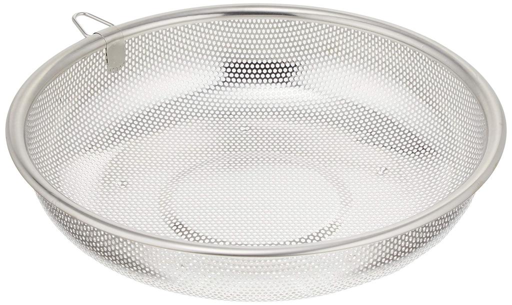 Pearl Metal 24cm Stainless Steel Shallow Punched Colander, At Aqua, HB-4117, Silver