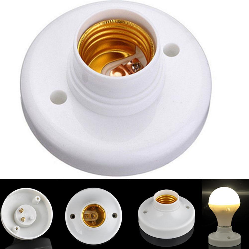 1/4PCS 220V E27 Screw Lamp Stand Light Bulb Socket Holder Adapter Base Cap Socket White Ceiling Light Lamp Bulb Fixing Base
