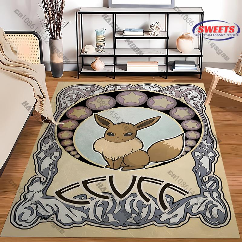 Free Shipping! Various Styles Anime Eevee Evolution Rug,Carpet for Bedroom Living Room Sofa Kids Room All Seasons Decor Mat Gift
