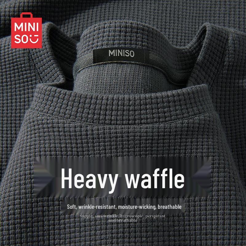 

MINISO Чоловіча футболка з вафельною текстурою з коротким рукавом L