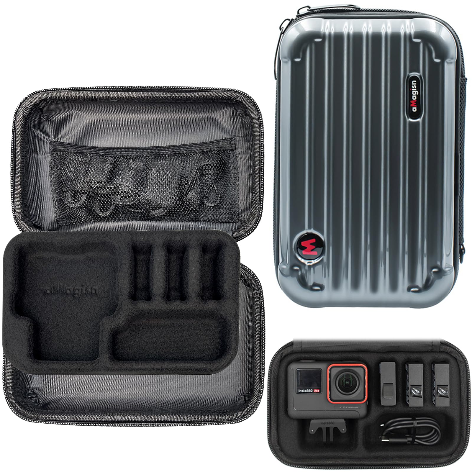 

Taoricup Insta360 Ace Pro GoPro Hero Compatible Storage Case Protective Bag Hard Shell Case Storage Bag Carrying Strap Included Shockproof Protection