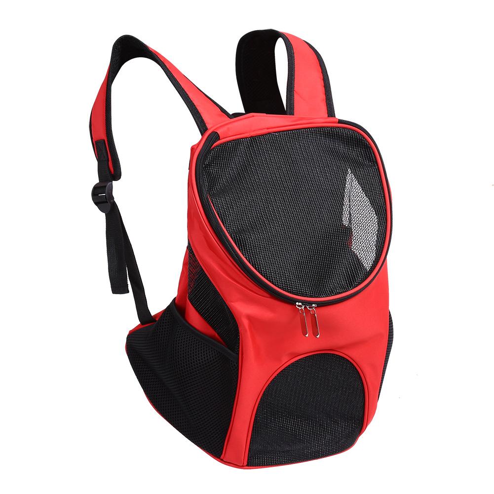 

Outdoor Cat Dog Pet Backpack Travel Carrier Ventilated Mesh Double Shoulder Bag(Red) белый
