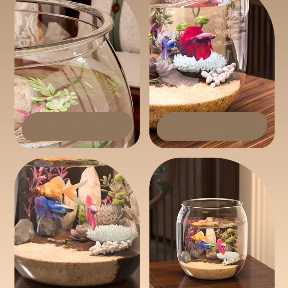 Plastic Ecological Tank Ultra Clear Creative Landscape Fish Tank Anti-broken Transparent Fish Bowl Living Room