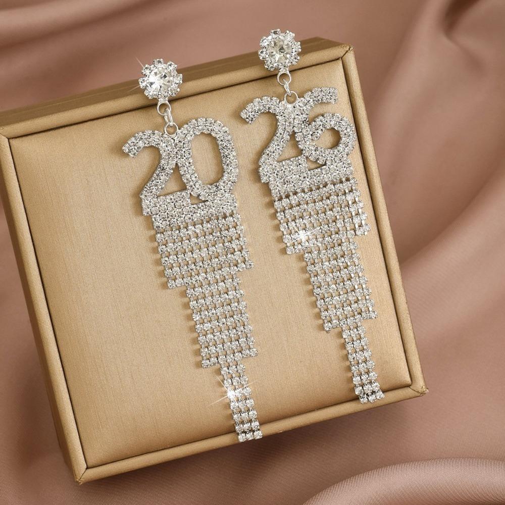 

Elegant Design 2026 Earrings Vintage Aesthetic Exaggerated Length New Year Earrings Sophisticated Style Digital Pattern