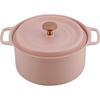Lighter Than Cast Iron Pot, 18cm, Matte Pink, Retains Flavor, Induction, Gas, and Oven Compatible, Recipe Included, Cookshare RB-1509