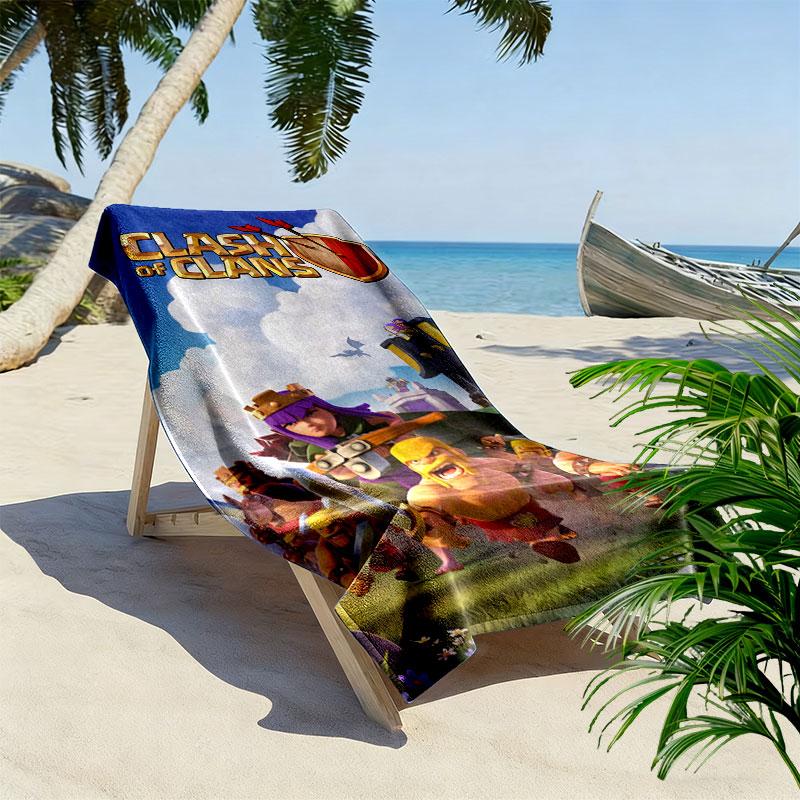 COC poster Print Beach Towel, Large Soft Quick Dry Towel for Beach Camping Swimming