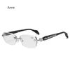 Anti Blue Light Rimless Reading Glasses Fashion Women Men Diamond Cut Edge Presbyopic Eyeglasses Anti-fatigue Eyewear