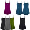 Elegant Women's Fashion Summer Plus V-neck Sleeveless Button Loose Hem T Shirt