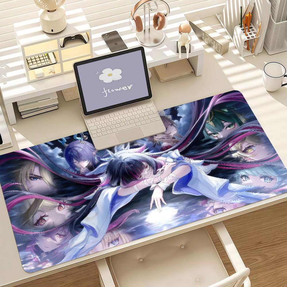 Anime Columbina Mouse Pad Xxl NonSlip Gaming Desk Mat Laptop Keyboard Tray Office Pc Genshin Impact Hd Print Cute Black