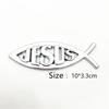 Silbernes Jesusfisch-Emblem-Aufkleber Christliches Symbol für Auto-Außendekoration