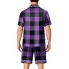 Men's Short Sleeve Button Down Pajama Set with Shorts Soft Casual Sleepwear S To XXXXL Comfortable Lounge Wear