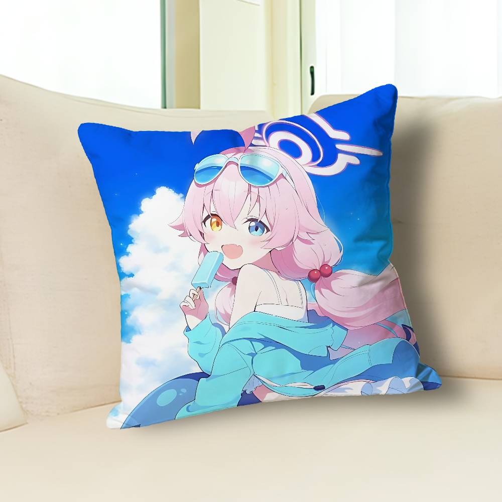 Cute T-Takanashi H-Hoshino Blue Print Pillow Case Aesthetic Bedroom Decor 30x30 40x40 45x45 50x50 60x60 65x65cm