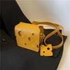 Women'S Triangle And Square Cheese Shaped Mini Pu Leather Bags Cute Earphone Lipstick Purses Handbags Crossbody Shoulder Bag