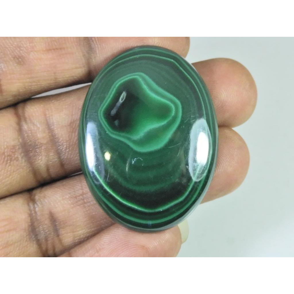 31X43X06 MM Natural Green Malachite Oval Cabochon Loose Gemstone 103Cts. C-1678