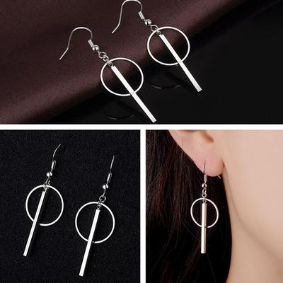 Imitation Anti-allergic Earrings for Women's Style Sweet Round One-line Earring Accessories