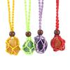 Natural Stone Mesh Pocket Woven Necklace Pendant Adjustable Retractable Mesh Pocket Hand Woven Necklace N557