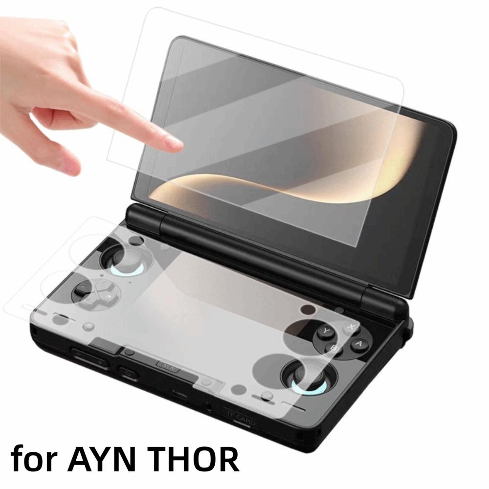 HD Tempered Glass Full Screen Flip Dual Screen Screen Protector Anti Scratch 9H Protective Film for AYN THOR Game Console