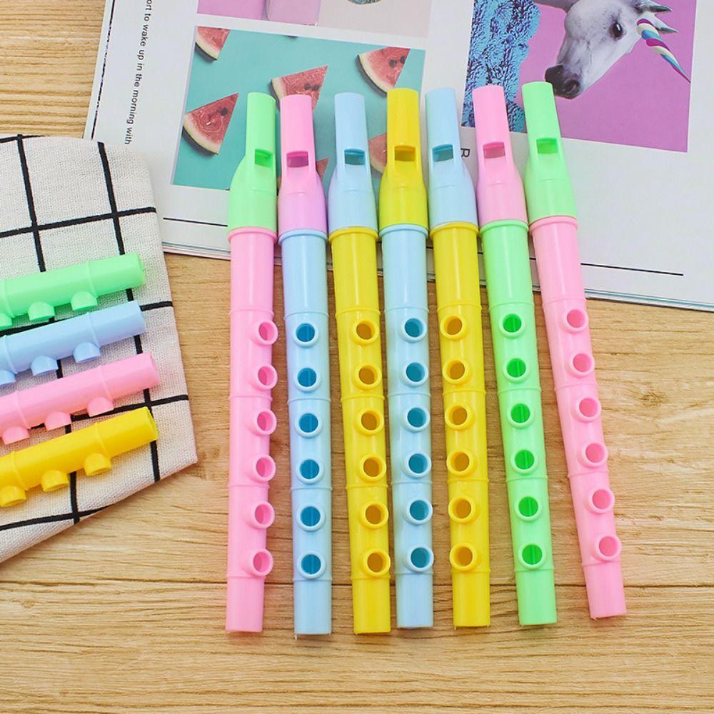 20 Pcs 6 Holes Long Flute Mini Party Favor Toys Fun Colorful Flute Toys  Beginner Instrument