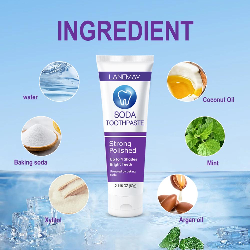 Soda Toothpaste-Fights Bad Breath by Brush Teeth, Remove Surface Stains, Protects Teeth & Gum Health