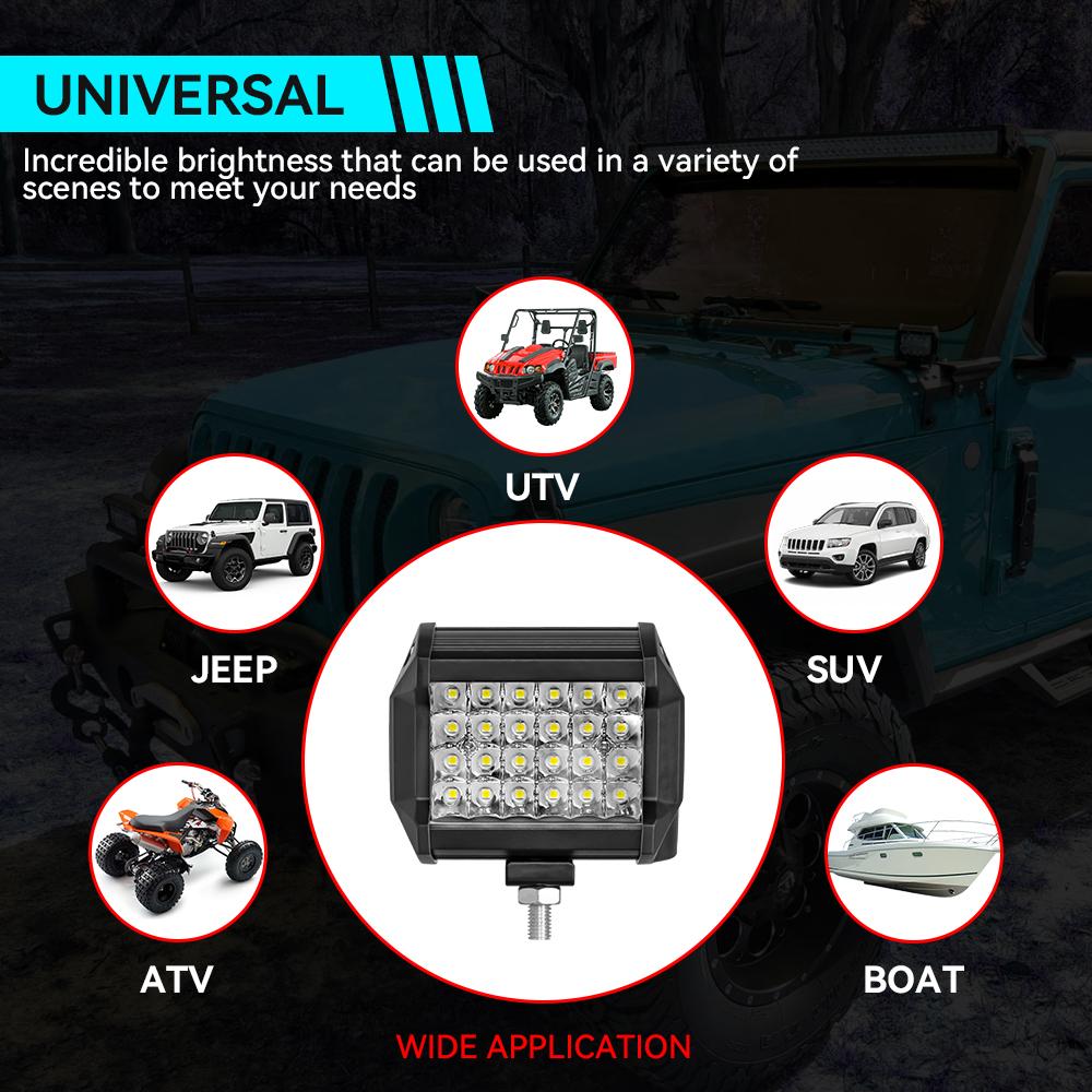 LED Light Bar Waterproof Offroad Fog Light 120W Driving&Work Light Bar Spot Flood Beams Combo for UTV ATV Truck Boat