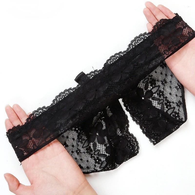 Floral Lace Panties for Women Open Crotch Free To Take Off Underwear Briefs Bow Tie Temptation Sexy Lingerie
