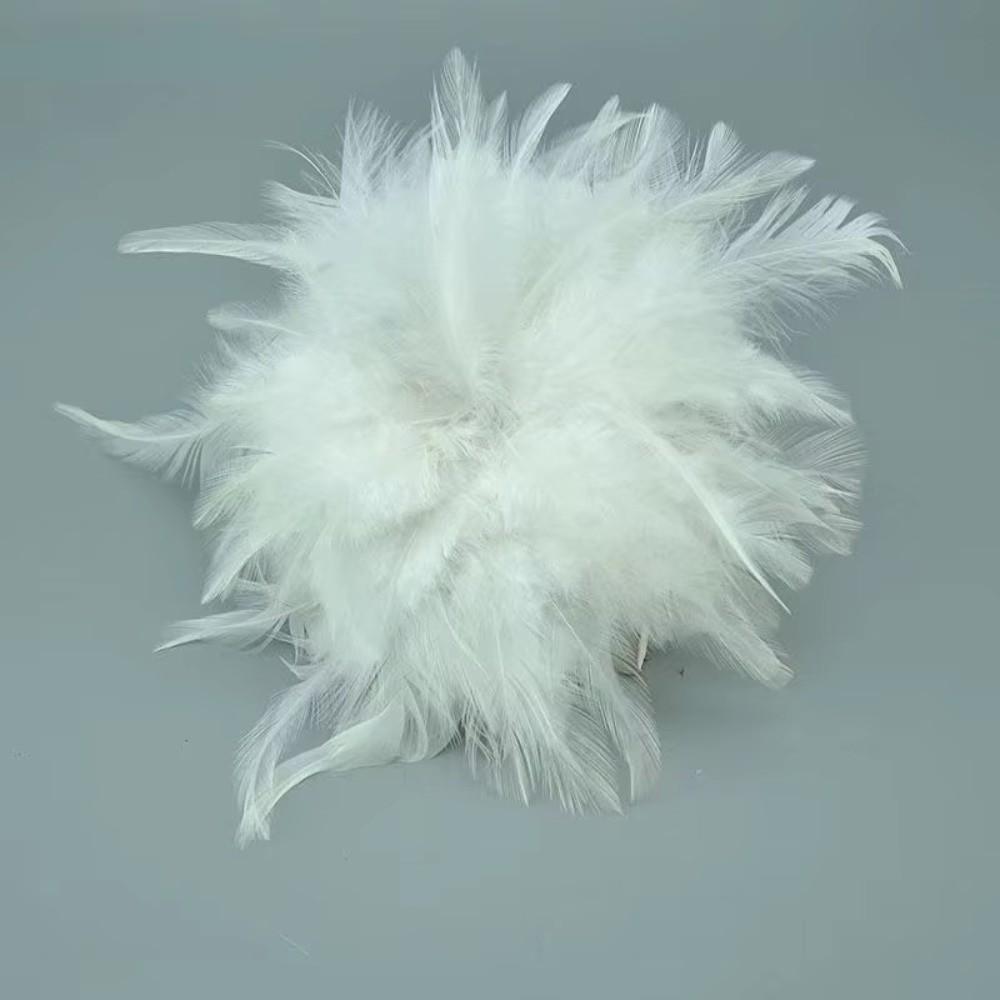 Corsage Feather Flower Brooches Retro Elegant Exaggerated Lapel Pins Badge Accessory Flower Brooch for Wedding Hair Accessories белый