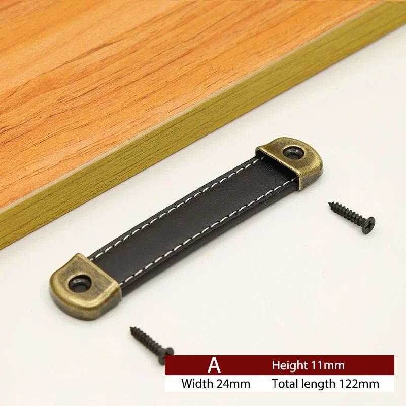 Cowhide Leather Handles | Furniture Cabinet/Door/Wardrobe/Drawer Pulls | For Wooden Boxes & Gift Boxes