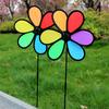 6pcs Flower Wind Spinner Outdoor Bird Repeller Windmill Spinners Birds Deterrent Colorful Rainbow Wind Catchers Garden Decor
