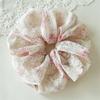 Translucent Embroidery Flower Hair Ties Sheer Aesthetic Floral Scrunchies Romantic Bride Maid Hair Jewelry For Women