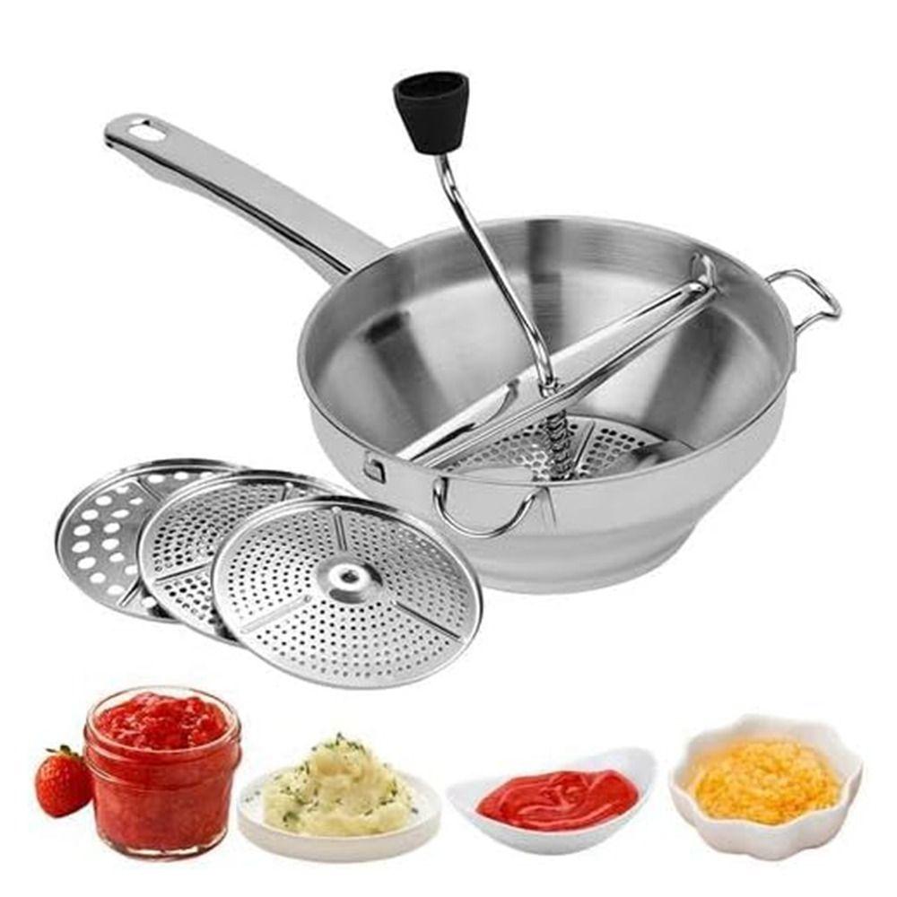 3 Grinding Discs Puree Grind Stainless Steel Manual Grinder Best Jam Machine  Baby Food