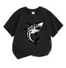 Kids Boys Girls 100% Cotton Crew Neck Short Sleeve T-Shirt, Cool Tribal Style Great White Shark Print Casual Summer Tees for Little Children Daily Wea