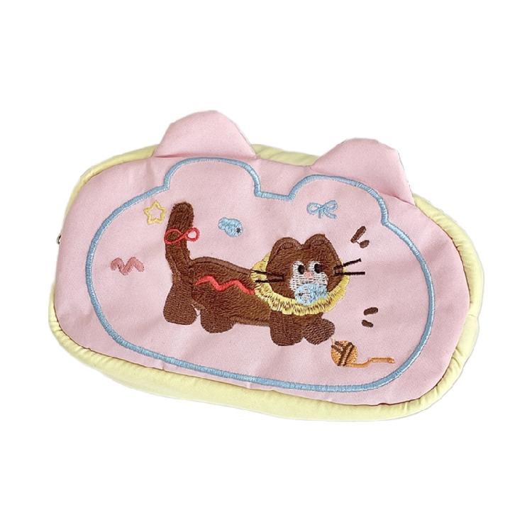 Hund Tier Stickerei Federmäppchen 18x11cm Große Reißverschluss Stifteetuis Multifunktions Federmäppchen Reise Kosmetiktasche