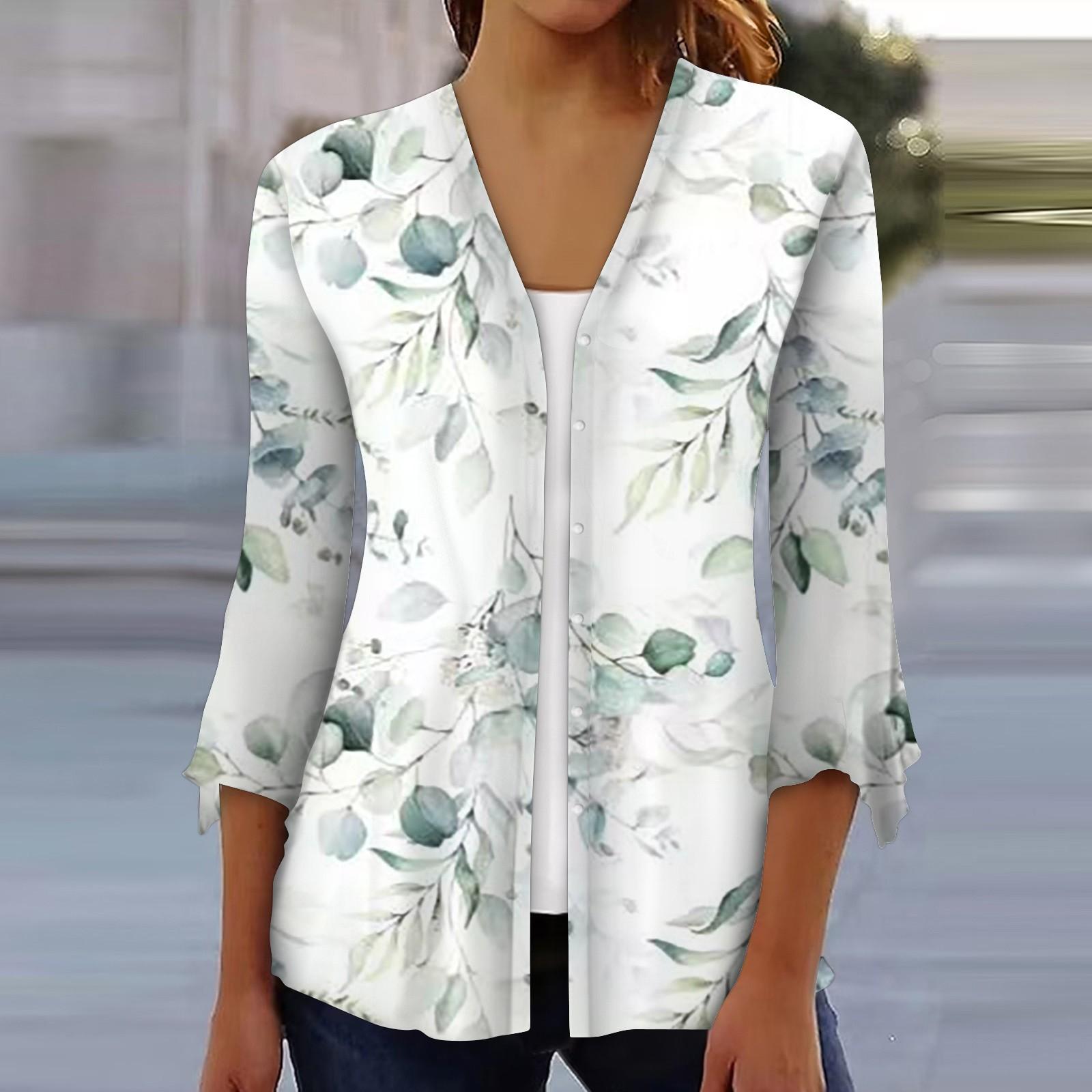 

Жіночі сорочки з рукавами 3/4, вільні футболки з принтом, V-подібний виріз, рукави, топи XXXL