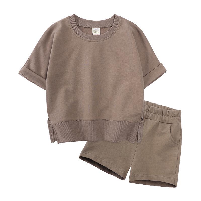 Boys' Summer 2025 Handsome Short-Sleeve Sportswear Set - Two-Piece
