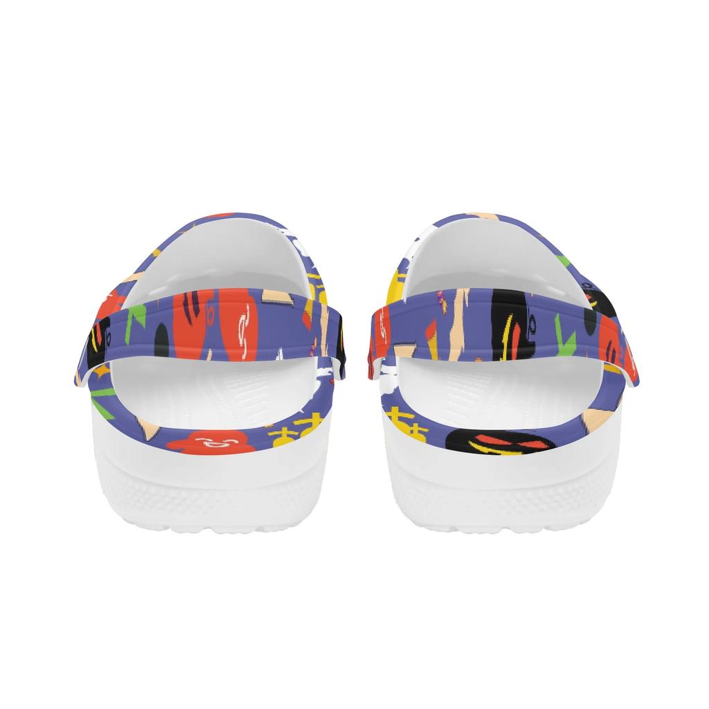 Women Men EVA Garden Clogs Printed Lightweight Breathable Slip On Shoes Beach Pool Bathroom Home Casual Outdoor Wear