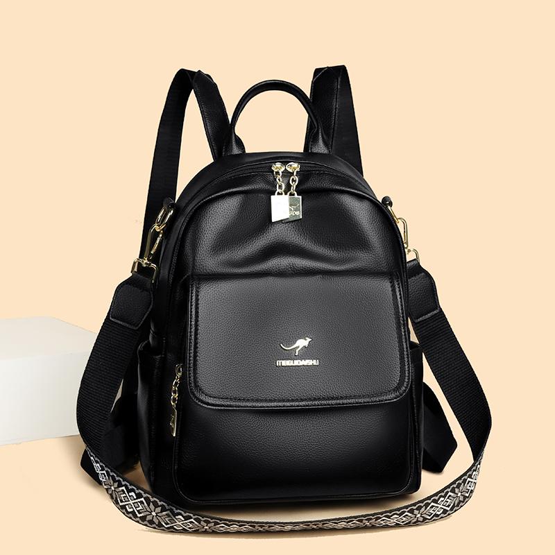 Backpack Travel Bag PU Large Capacity Commuter Bag Women Multifunctional Shoulder Bag