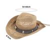 with Wind Lanyard Straw Cowboy Hat Wide Brim Panama Sun Hat Fashion Beach Hat  Vacation