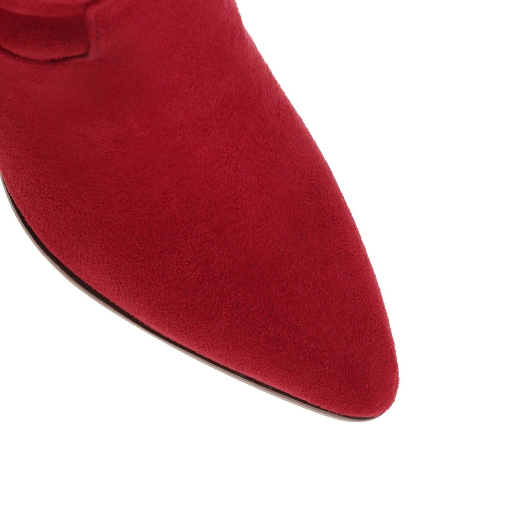 Women's High-heeled Boots Autumn and Winter New Simple Temperament Thick Heel Large Size Suede Medium Boots