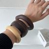 Wide Round Bracelets Geometric Wooden Bangles Vintage Wood Bangles  Gifts