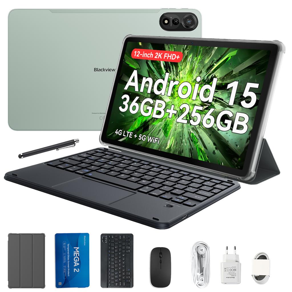 Blackview MEGA 2 Android 15 4G Tablet 12 inç 24GB/36GB RAM 256GB ROM Widevine L1