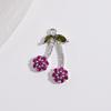 ZHUKOU Enamel Oil Drop With CZ Stone Strawberry Cherry Fruit Series Pendant DIY Handmade Jewellery Accessories:VD1654-1665