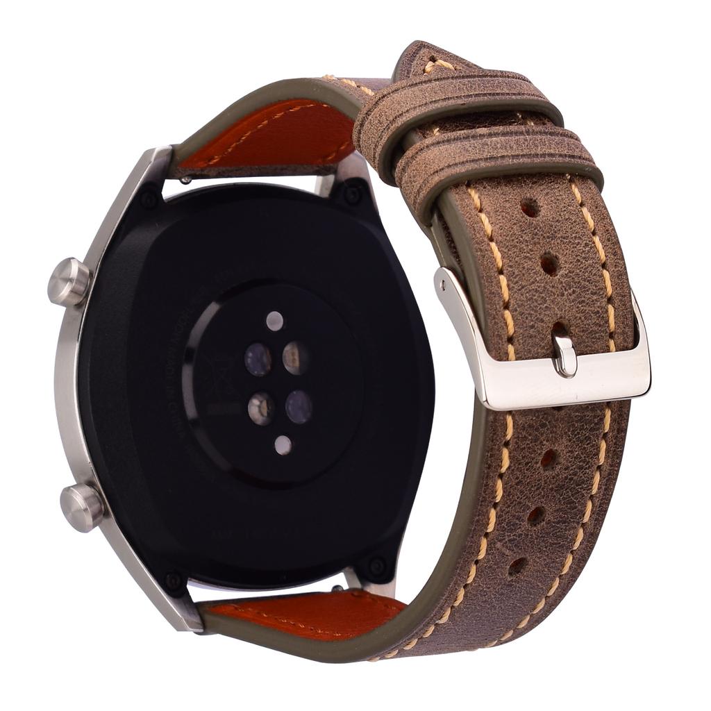 Applicable To Huawei Watch GT3 Leather Strap Men's Guochao Plain Leather Strap
