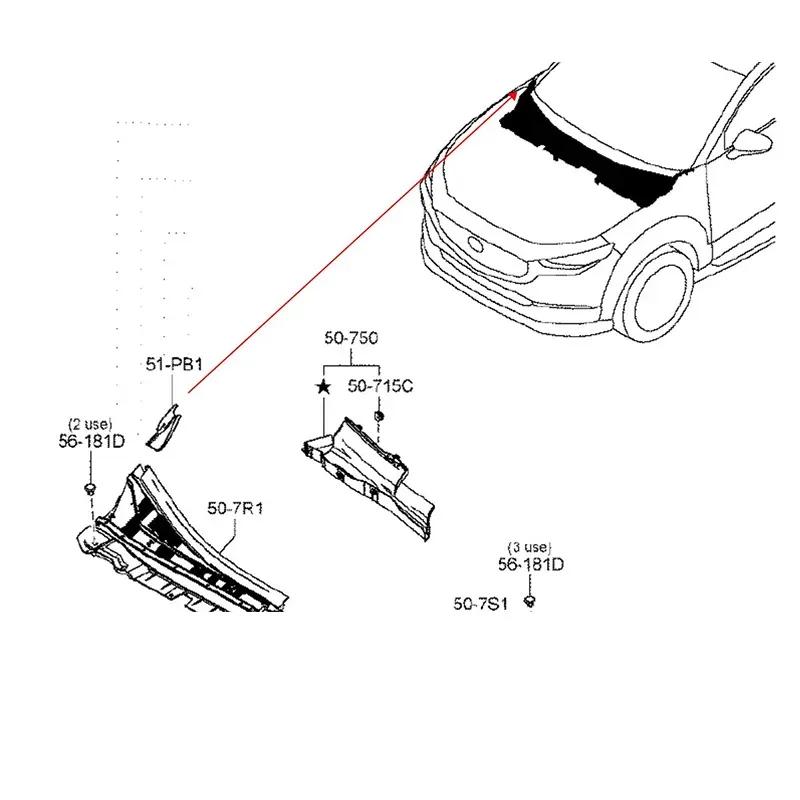 For Mazda CX30 CX 30 Front Windshield Wiper Cowl Deflector Cover Seal Cap