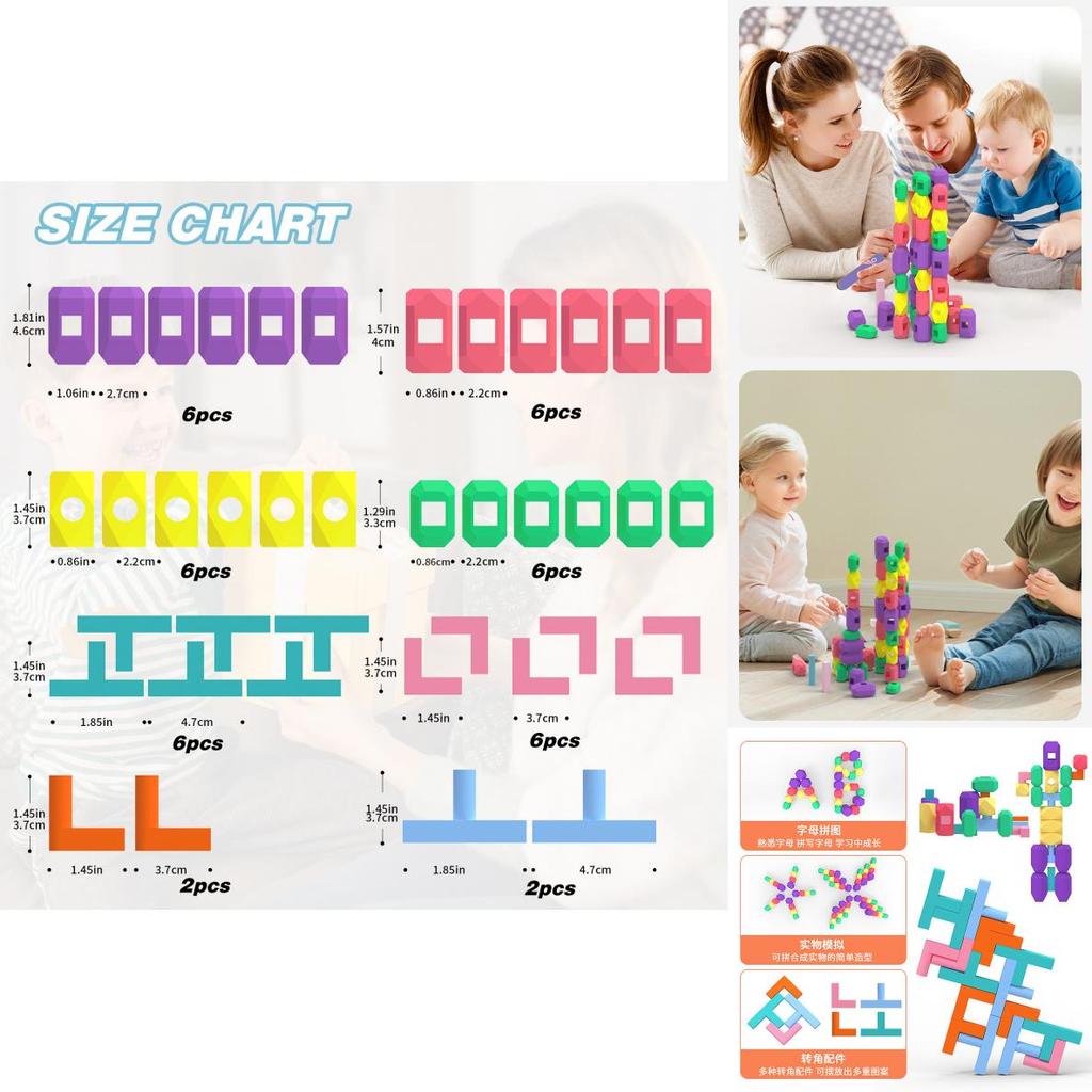 Giocattolo con Blocchi da Costruzione in Silicone per Bambini, Educativo, Fai da Te, Set Gioco Creativo per l'Apprendimento Precoce