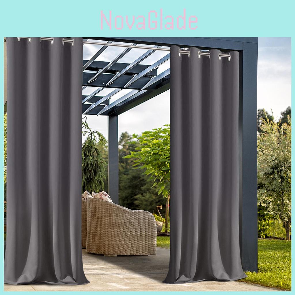 Wholesale Cross-border Full Blackout Fabric Solid Color Balcony Sunscreen Insulation Outdoor Waterproof Window Curtain Finished Punching Curtain