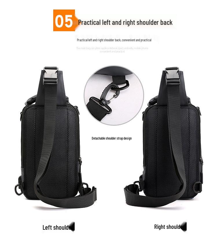Men's USB Charging Multifunction Shoulder Chest Bag Backpack